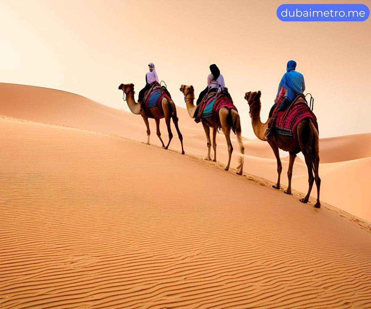 Camel Trekking Across the Sands